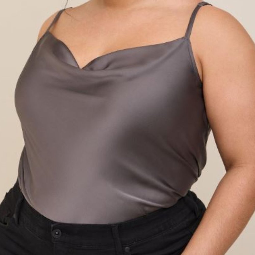 NWT Torrid Satin Cowl Neck Cami - size 2X - Silver Grey